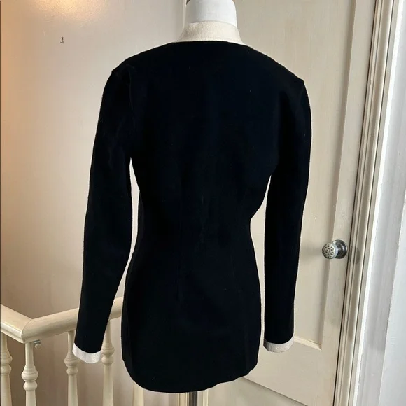 EXPRESS • Black and Cream Cardigan with Gold Buttons - Picture 4 of 8